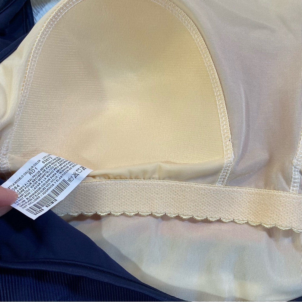 Vintage 90's Baltex One Piece Ribbed Maillot Tanksuit Swimsuit Colorblock 18W - Picture 7 of 10